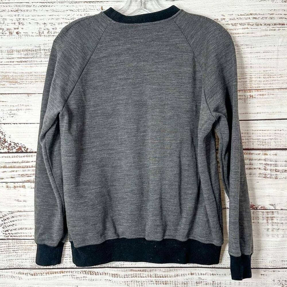 Joseph Wool Blend Crew Neck Long Sleeve Sweatshirt Gray Black Size 36 - Picture 10 of 12